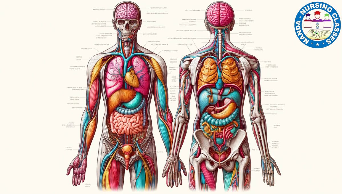 Human Body Cavities and Organ Systems, Illustration depicting the human body, highlighting its cavities and organ systems for educational purposes. Detailed illustration of the human body, showcasing various cavities and organ systems for anatomical study. Educational illustration of the human body, emphasizing its cavities and organ systems for anatomical understanding., Anatomical diagram illustrating the human body's internal organs and skeletal system from front and back views, with labeled parts highlighting the human body cavities and organ systems.